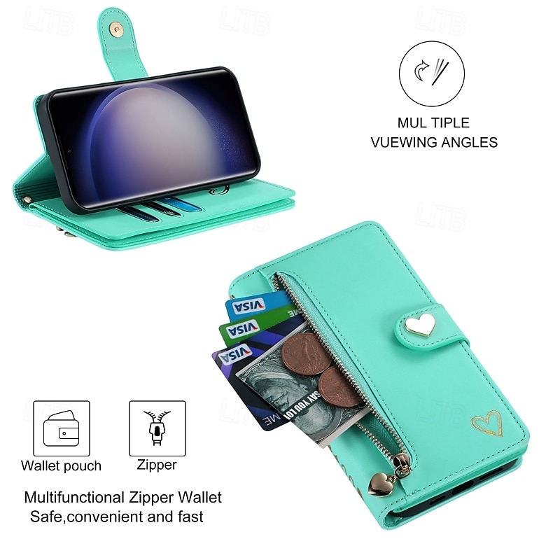 Phone Case For S25 Ultra S24 Ultra S24 Plus S24 S24 FE S23 S22 S21 S20 Plus Ultra A55 A35 A25 A15 5G A54 A34 A14 A73 A53 A33 A72 A52 A32 A22 A12 Back Cover Wallet Case with Stand Holder Zipper with 2025 - $23.99 –P6