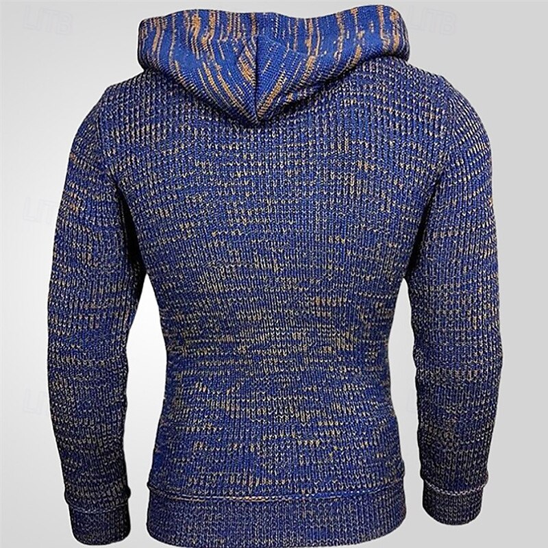 Homme Pull Pull en tricot A côtes Tricoter Normal Demi-zip Tricoté Bloc de couleur Capuche Mode basique Usage quotidien Rendez-vous Vêtement Tenue Automne hiver Noir Jaune S M L de 2025 ? $37.99 –P5