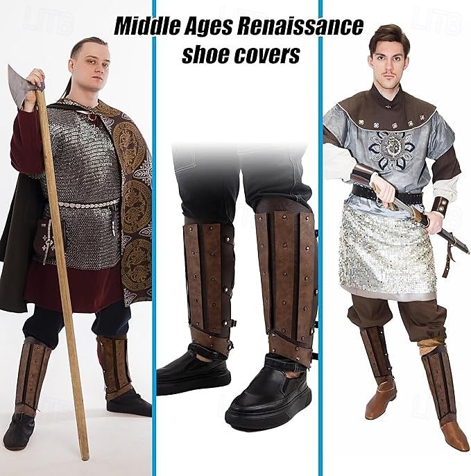 Retro Vintage Medieval Leg Brace Boot Covers Leg Guards Fancy Dress Men's Unisex Viking Carnival Masquerade Performance Stage Renaissance Fair Adults' Legguards 2025 - AED 197.86 –P1