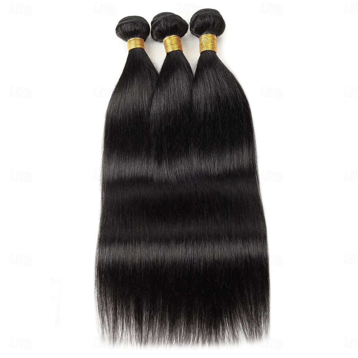 Extensions de cheveux humains raides, lot de 3 mèches avec fermeture en dentelle 4x4, 25,4 à 71,1 cm, pour femmes noires de 2025 ? $212.29 –P2