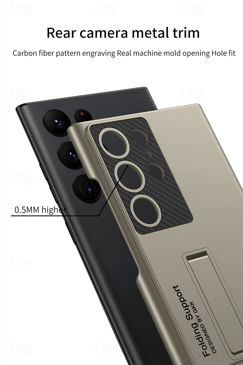 Phone Case For Samsung Galaxy S24 Ultra S23 Ultra S22 Ultra S25 Ultra Back Cover with Stand Holder Support Wireless Charging Shockproof PC 2025 - $17.99 –P6