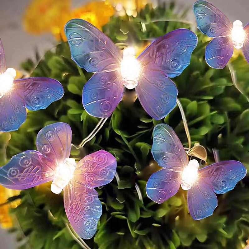 Guirlande lumineuse papillon, 1,5 m/3 m, 10/20 LED, alimentée par batterie, pour Noël en intérieur&amp;décoration extérieure de 2025 ? $13.49 –P4
