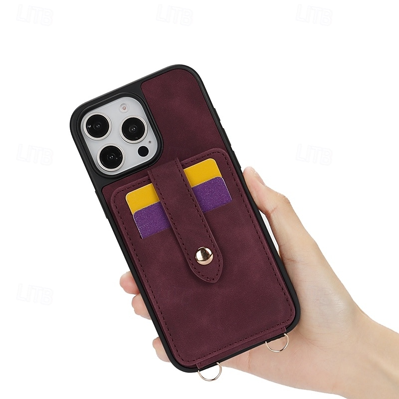 telefono Custodia Per iPhone 16 Pro Max Plus iPhone 15 Pro Max Plus iPhone 14 13 12 Pro Max Plus iPhone 14 Pro Max iPhone 13 12 Pro Max Per retro Con supporto A specchio con cordino Retrò TPU pelle del 2025 a $14.99 -P16