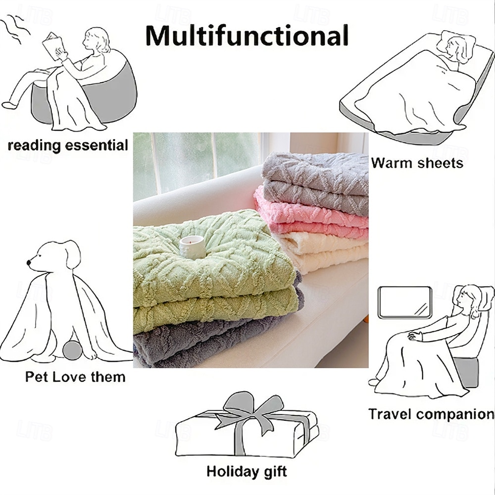 Thickened Solid Color Pineapple Checked Flannel Blanket Coral Velvet Sofa Cover Blanket Air Conditioning Blanket Nap Blanket 2025 - $15.99 –P3