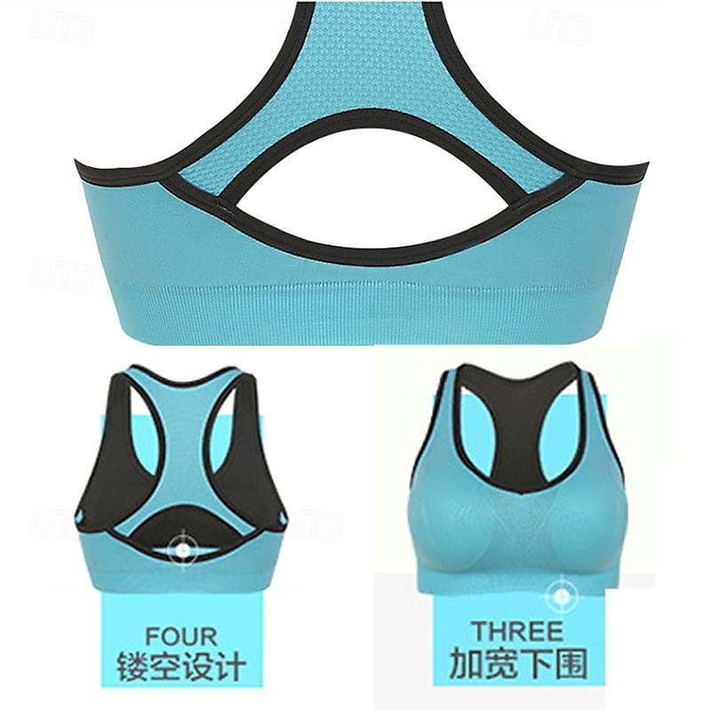 Per donna Supporto leggero Reggiseni sportivi Reggiseno da corsa Scollatura posteriore Buon top Imbottito Fitness Attività ricreative Corsa Traspirante Leggero Morbido Nero Blu Fuschia Tinta unita del 2025 a $12.99 –P9