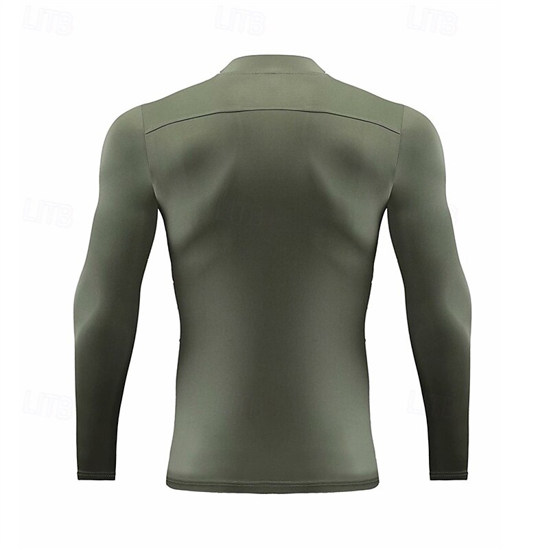 Voor heren Hardloopshirt Compressieshirt Lange mouw T-shirt Casual Sportkleding Herfst Hoge nek Ademend Sneldrogend Sportschooltraining Hardlopen Wandelen Sportkleding Sportkleding Effen 2025 - $20.99 –P8
