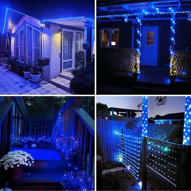 Elegante cadena de luces de alambre de cobre alimentada por energía solar para fiestas de recepción de bodas, 100/200/300 LED con 8 modos para jardín, Navidad, bodas, fiestas&amp;Decoración exterior 2025 - $11.49 –P3