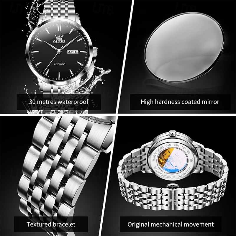 New Olevs Olevs Brand Light Luxury Men'S Business Watch Calendar Week Display Simple Leisure Automatic Mechanical Watch Waterproof Sports Men'S Wristwatch 2025 - $92.99 –P1