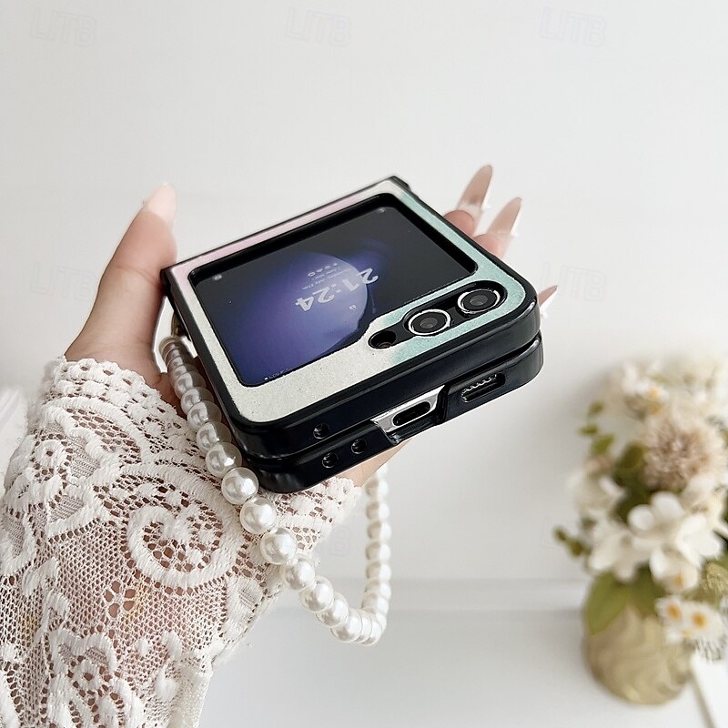 2025年 電話 ケース 用途 Zフリップ6 Z Flip 5 Z Flip 4 Z Flip 3 バックカバー リストストラップ付き 耐衝撃 レトロ風 TPU PUレザー  コレクション – $18.99 –P5