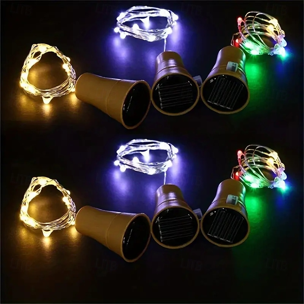 2M Solar String Lights, 20 LEDs Wine Bottle String Lights, Warm White, RGB and Waterproof for Christmas & Wedding Decorations 5pcs Set 2025 - $30.99 –P10