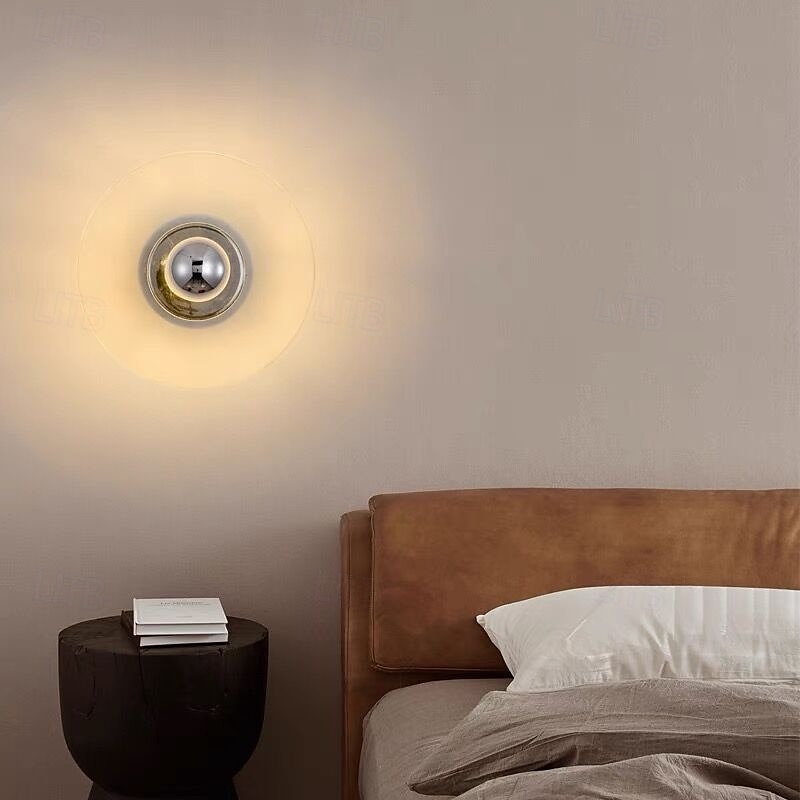 Aplique de pared de cristal romántico bauhaus, estilo medieval, retro, cromado, para sala de estar, luces led, lámpara de techo para pasillo de dormitorio, 110-240 V, 5 W 2025 - $99.99 –P4