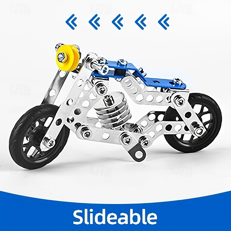 Motorcycle Stem Building Toys For Kids Metal Building Construction Model Kit 5 Variable Multi Shape Motorbike Steam Educational Toys (139PCS) Halloween/Thanksgiving Day/Christmas gift 2025 - $19.49 –P8