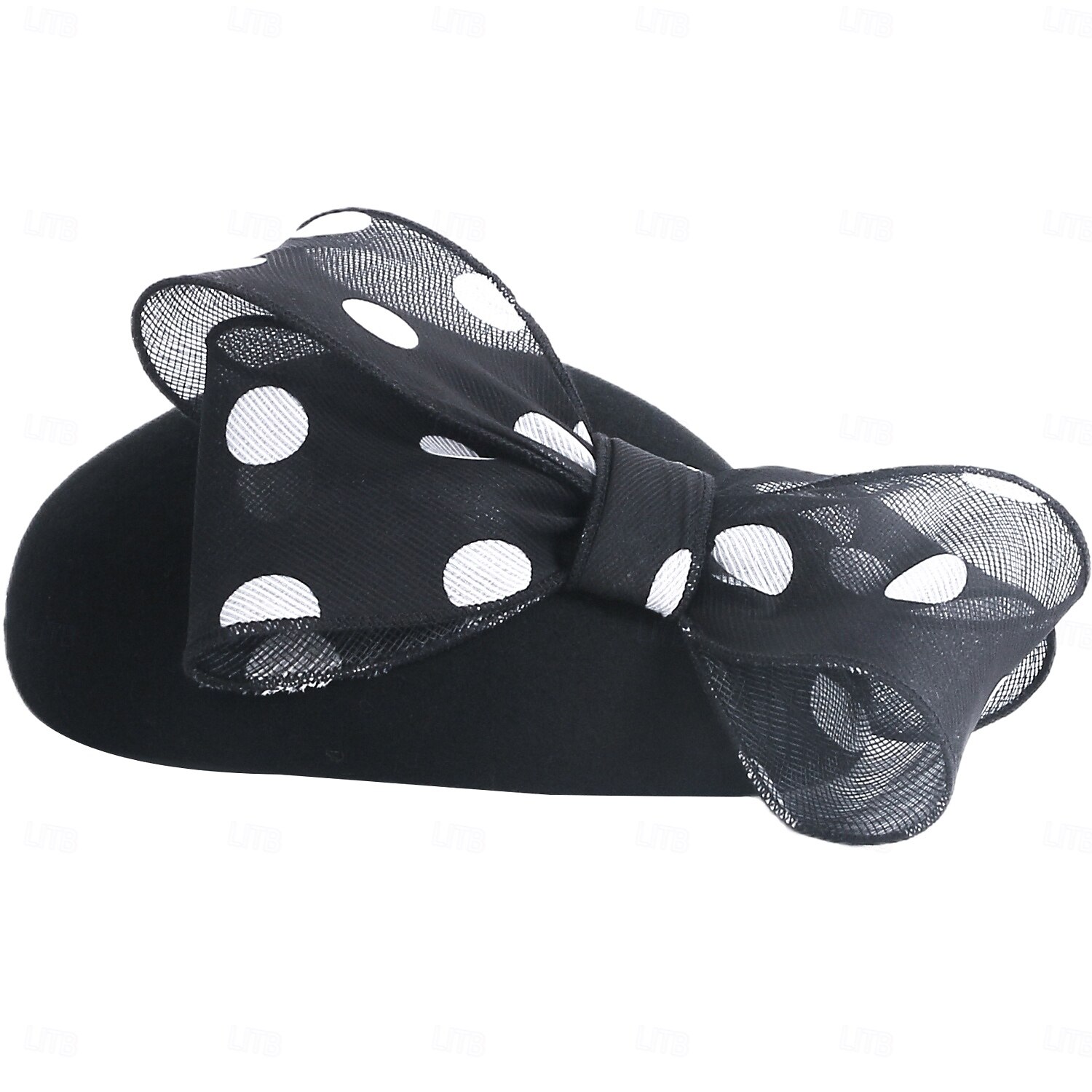 chapéus boina de lã chapéu coco / chapéu cloche chá de casamento elegante casamento com laço bolinhas chapéu chapéu de 2025 por $35.99 –P8