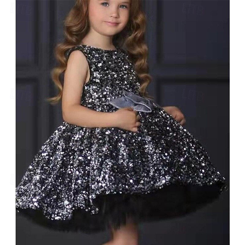 kinderkleidung Mädchen Party Kleid Feste Farbe Langarm Leistung Gitter Prinzessin Süß Gitter Mitte der Wade Etuikleid Tüll-Kleid Sommer Frühling Herbst Kinder Schwarz Wein Marineblau 2025 - $77.99 –P18