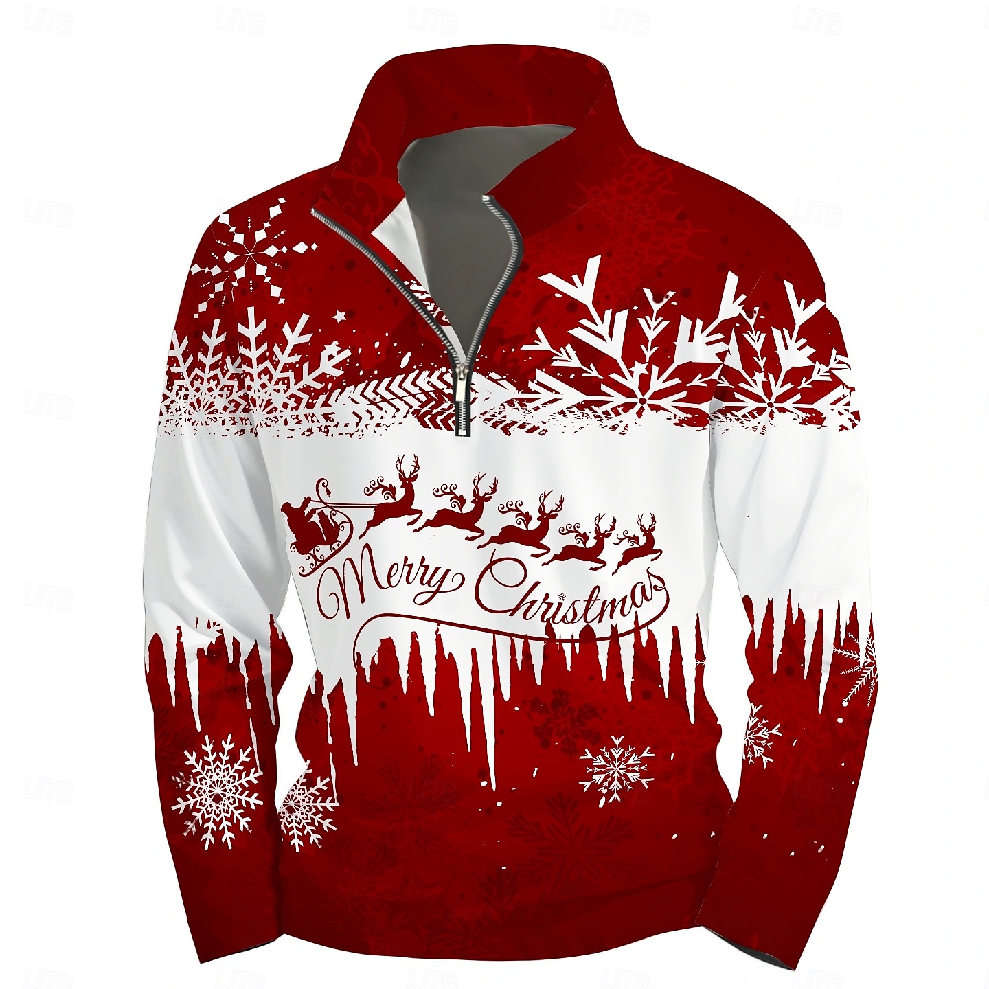 New Year Christmas Men's Sweatshirt Long Sleeve Vacation Going out Streetwear Light Yellow Dark Yellow Light Blue Gray&White Red2 Print Spring &  Fall Designer S M L XL XXL 3XL 2025 - $34.99 –P1