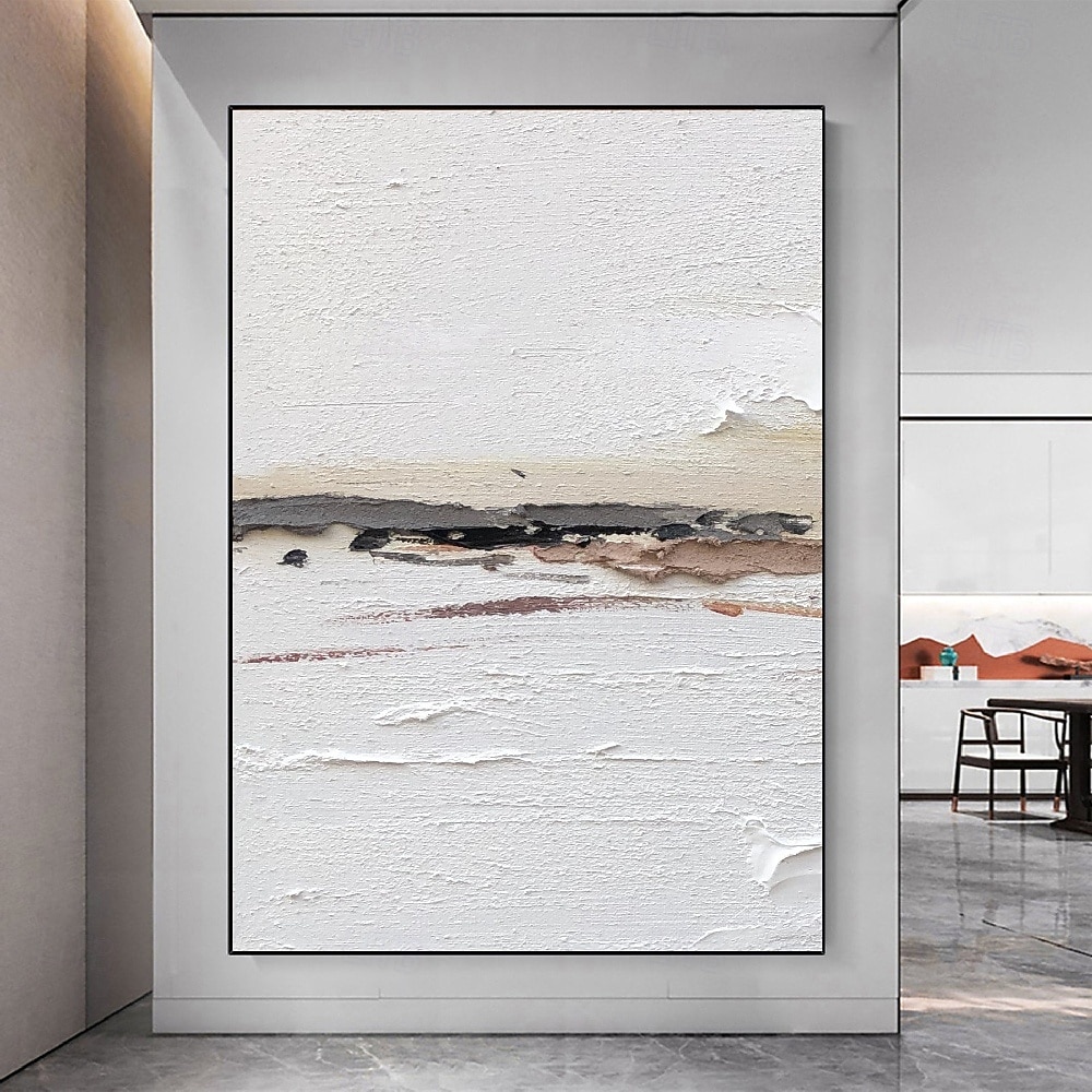 2025年 手描きのわびさびアートワーク絵画壁アート油絵キャンバスに手作りベージュ抽象画一組ベージュテクスチャ壁アートニュートラル抽象壁アートボヘミアンウォールデコレーション  コレクション – $108.99 –P3