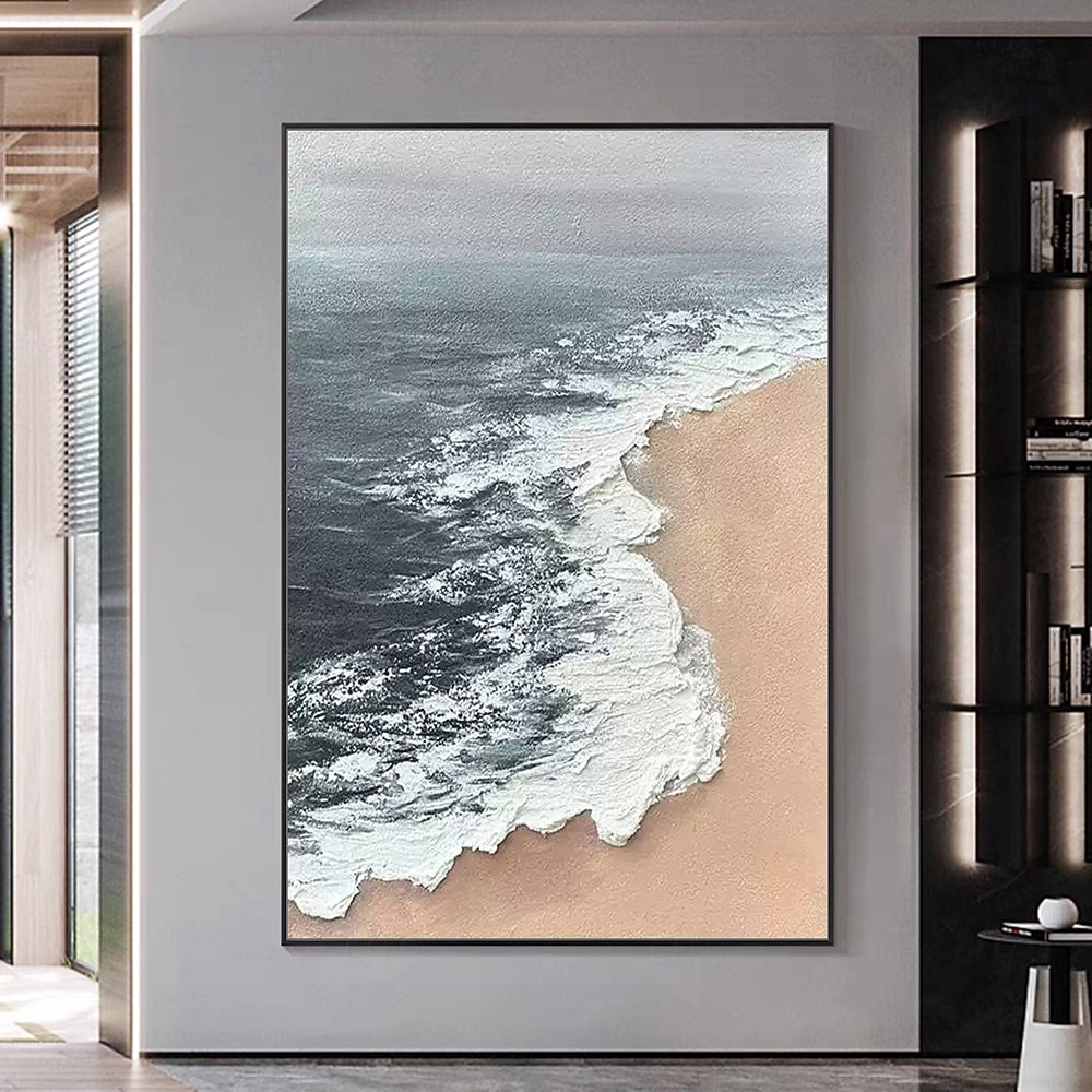 Mintura Handmade Beach Scenery Oil Paintings On Canvas Modern Wall Art Room Decoration Abstract Picture For Home Decor Rolled Frameless Unstretched Painting 2025 - $61.99 –P1