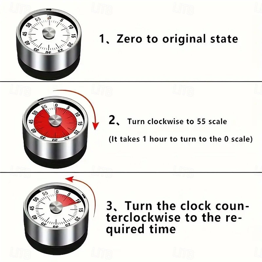 Stainless Steel Mechanical Kitchen Cooking Timer Magnet Round Shape 60 Minutes Countdown Cooking Clock Alarm Time Reminder 2025 - $15.99 –P7