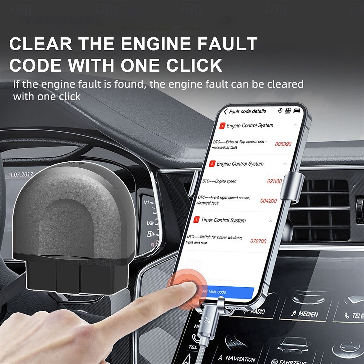 obd ii scanner de carro leitor de dados redefinir ferramenta de diagnóstico bluetooth-compatível conexão de um clique modo de hibernação automática ferramenta de diagnóstico de digitalização de 2025 por $29.99 –P2