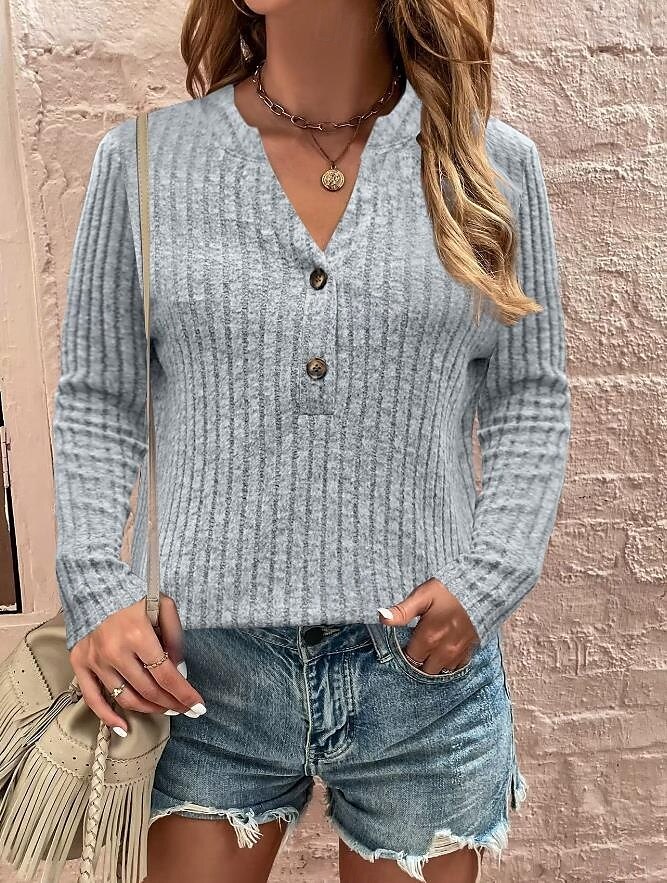 Femme Tunique Couleur unie Mode Décontractées manche longue Col Ras du Cou Hauts réguliers du quotidien Noir Vin Marron clair Gris Printemps Automne de 2025 ? $29.99 –P2