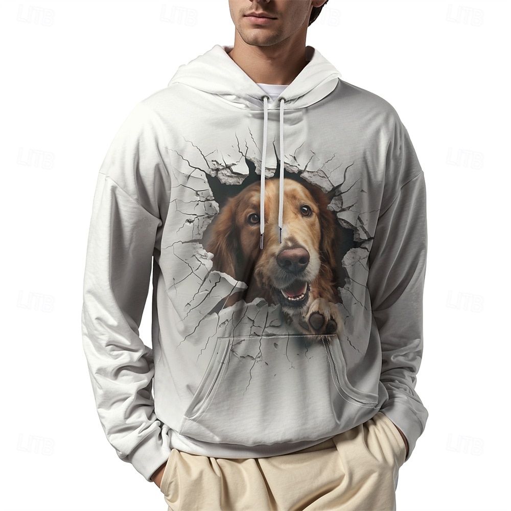 Homens Gráfico Cachorro Moletom Moletons Férias Diário Manga Longa Com Capuz Férias Esportes Para Noite Branco Estampado Inverno Primavera & Outono Designer de 2025 por $28.99 –P7