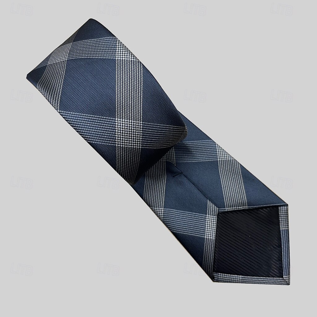 heren stropdassen van 100% zijde, elegant, modeontwerper, geborduurd, geruit, stippen, gestreept, formeel, bruiloft, feest 2025 - $21.99 –P7