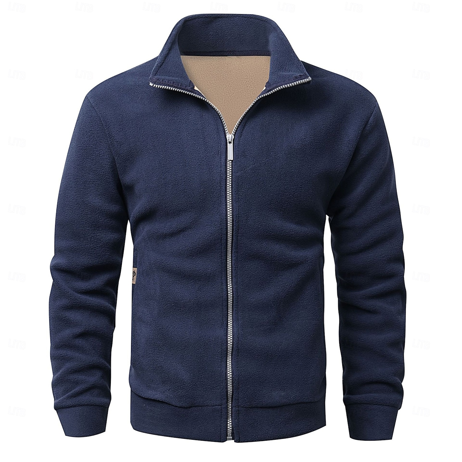 Herren Winterjacke Freizeitjacke Täglich Urlaub warm Tasche Vlies Herbst Winter Glatt Modisch Strassenmode Ständer Standard Schwarz Hell Gray Armeegrün Dunkelblau Jacken 2025 - $35.99 –P6