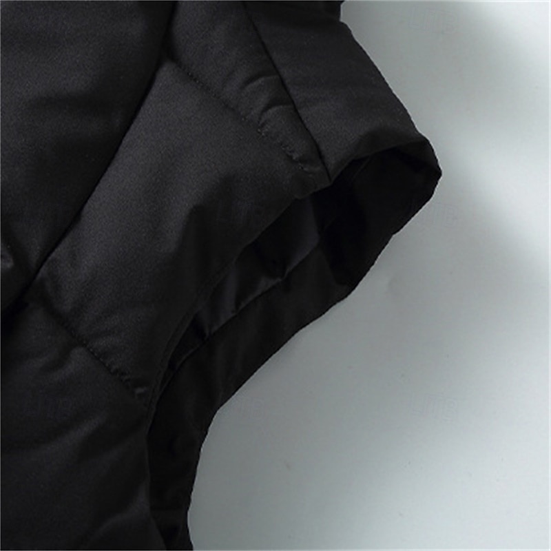 Herr Pufferväst Dagligen Ledigt Vår & Höst Ficka Polyester Bekväm Ensfärgat Pullover Normal Svart Grå Väst 2025 - $38.99 –P5