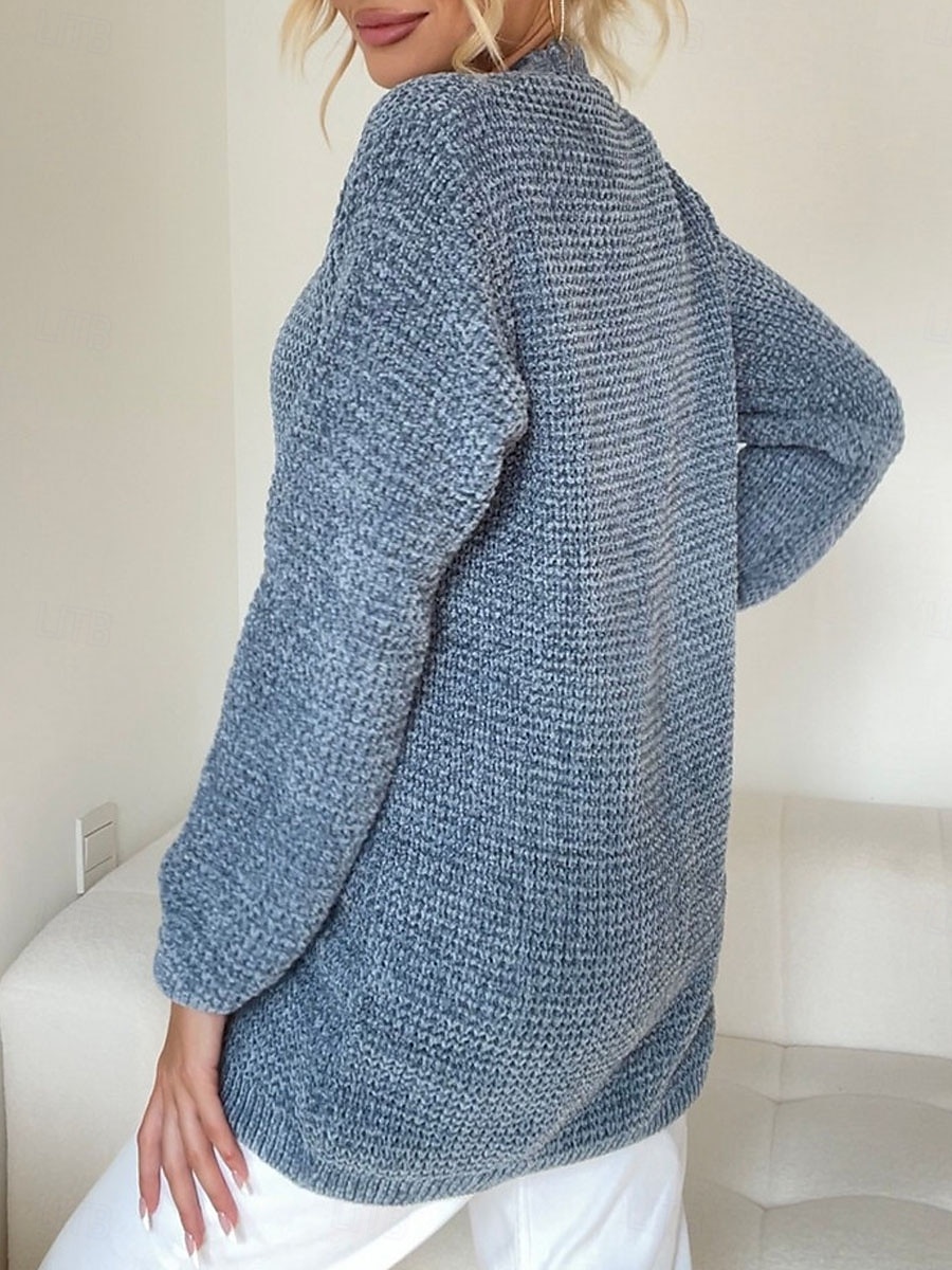 Women's Sweater Cardigan Casual Soft Pure Color Ribbed V Neck Buttons Pocket Knitted Long Sleeve Long Tops Knit Outdoor Daily Weekend Pink Blue Fall Winter 2025 - $52.99 –P2