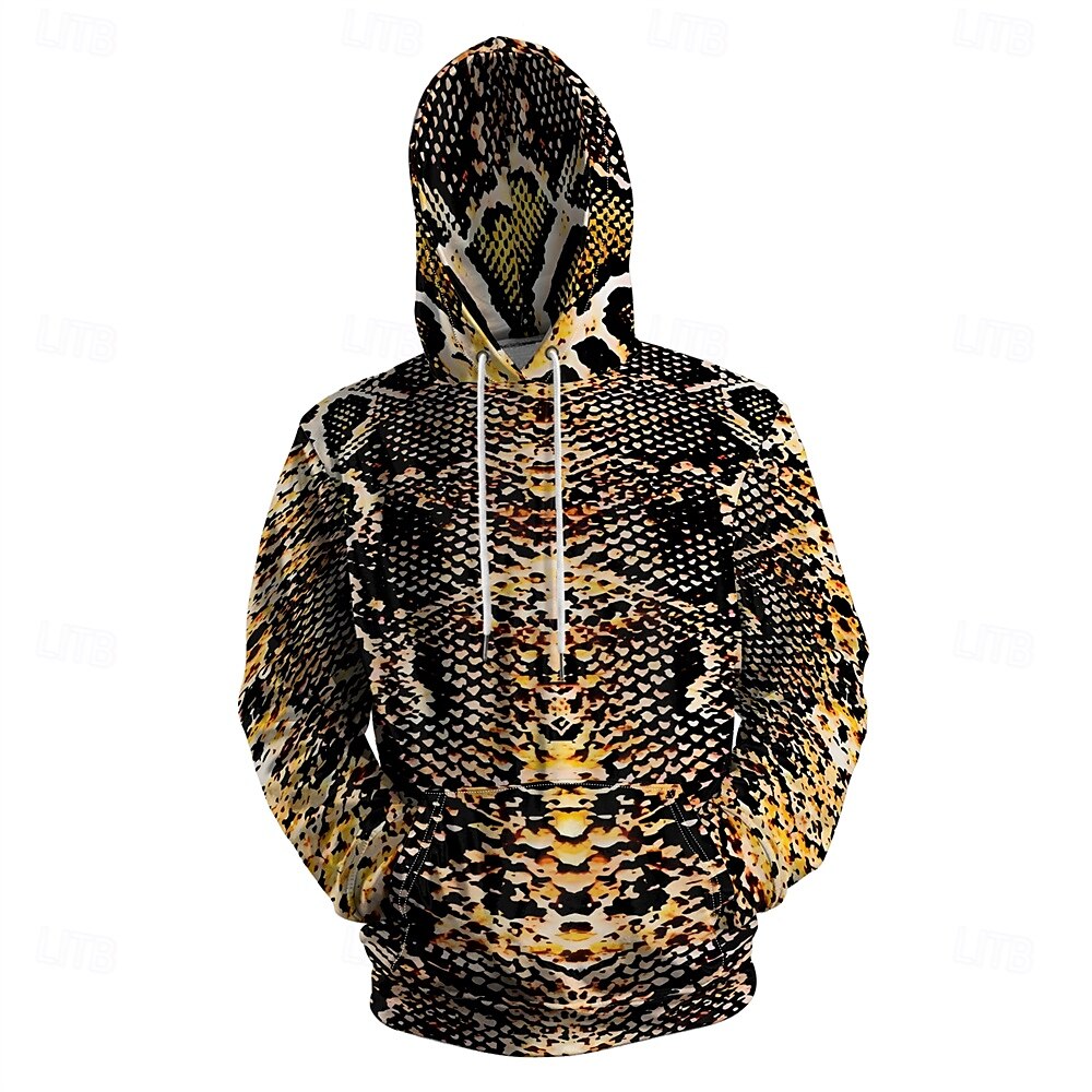 Homens Gráfico Serpentina Moletons Moletom Manga Longa Moletom com capuz Com Capuz Férias Impressão 3D Férias Esportes Para Noite Marron Estampado Inverno Primavera & Outono Designer de 2025 por $29.99 –P6