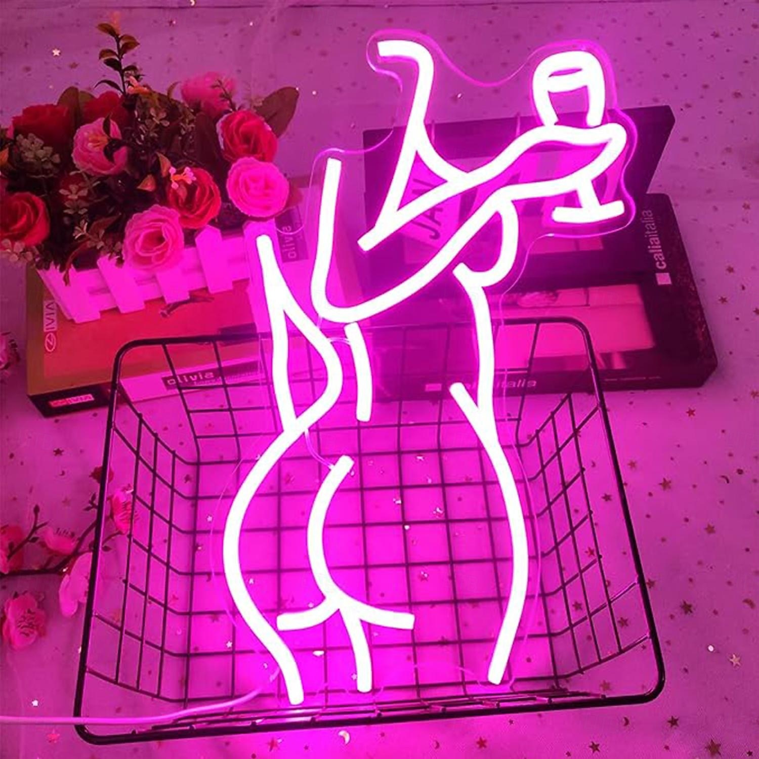 Light up Lady Neon Signs, Dimmable LED Wall Decor Sexy Woman Neon Light, Creative Art Decoration Gifts for Girl Bedroom Home Party Home Beer Bar Store Hotel 2025 - $64.99 –P5
