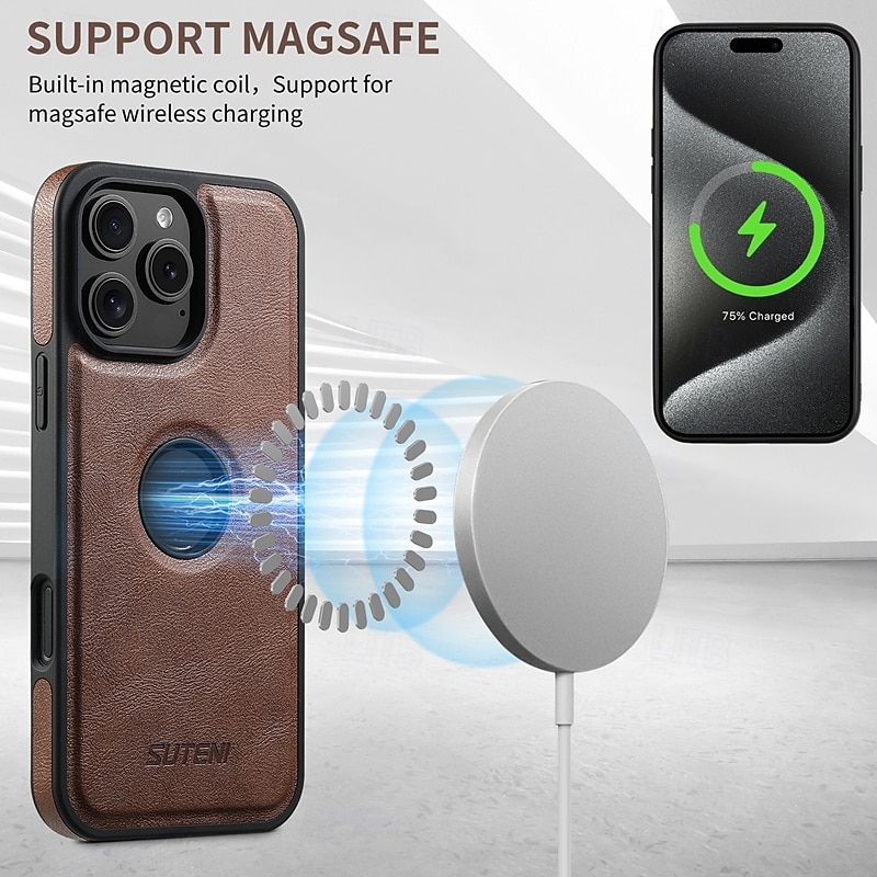 телефон Кейс для Назначение iPhone 16 Про Макс Плюс Айфон 15 Про Макс Плюс iPhone 14 13 12 Pro Max Plus iPhone 14 Pro Max iPhone 13 12 Pro Max Кейс на заднюю панель со стендом Съемный Магнитный Ретро 2025 - $26.99 –P13