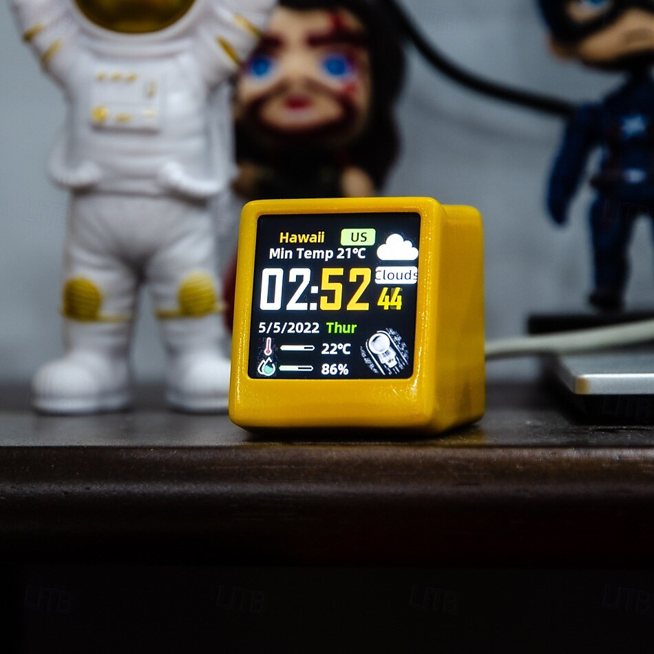orologio portatile intelligente wifi stazione meteo display meteo temperatura umidità orologio decorazioni da tavolo del 2025 a $31.99 –P1