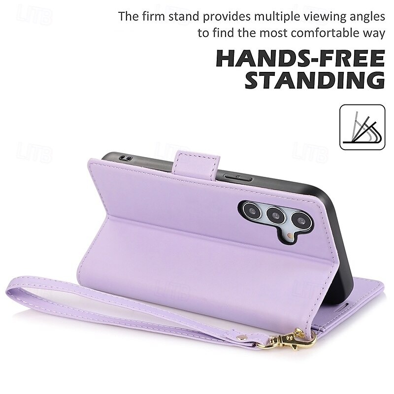 Phone Case For S24 S24 Ultra Plus S24 FE S23 S22 S21 S20 Ultra Plus FE A55 A35 A25 A15 5G A14 A34 A73 A53 A33 A72 A52 A42 A12 Back Cover with Stand Holder with Wrist Strap Card Slot Retro TPU PU 2025 - $16.99 –P4