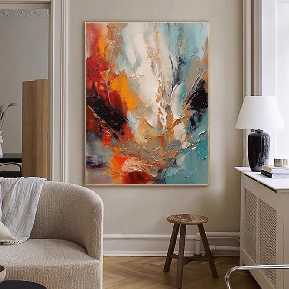 Ölgemälde handgemachte abstrakte bunte Gemälde auf Leinwand handgemalt reich strukturierte Acrylmalerei moderne Wandkunst handgemaltes Kunstwerk für Wohnzimmer Kunstwerk Wanddekoration 2025 - $108.99 –P4
