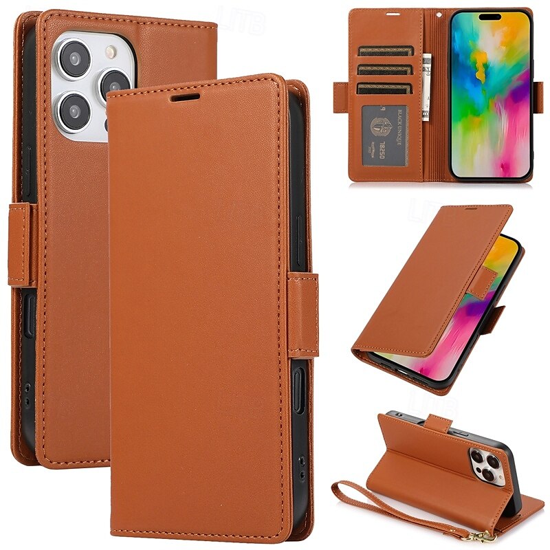Phone Case For iPhone 16 Pro Max Plus iPhone 15 Pro Max Plus iPhone 14 13 12 11 Pro Max Plus iPhone 14 Pro Max iPhone 13 12 11 Pro Max Back Cover with Stand Holder with Wrist Strap Card Slot Retro 2025 - $17.99 –P13