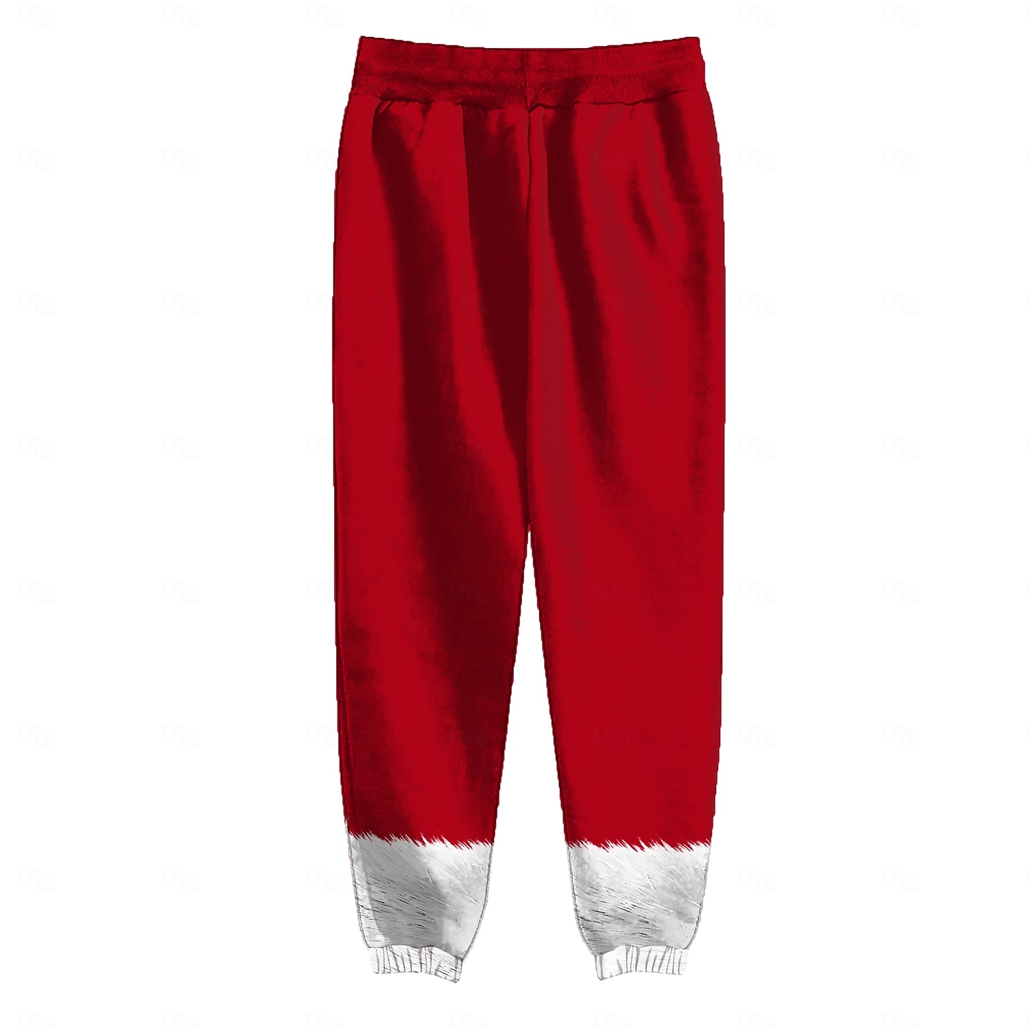 Jul Herr Ensfärgat Träningsbyxor i fleece Dragsko Elastisk midja Ledigt Utomhus Hem Festkvällskläder Ficka Thermal Vinter 3D-tryck Rubinrött 2025 - $43.99 –P2