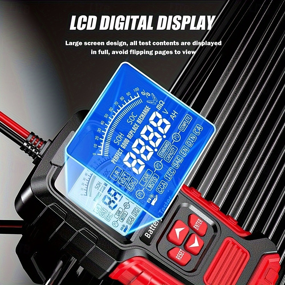 12V/24V Battery Tester for Car and Motorcycle ABS Material Battery-Powered Digital Analyzer with Multi-Protection Voltage & Internal Resistance Detection 2025 - $61.99 –P4