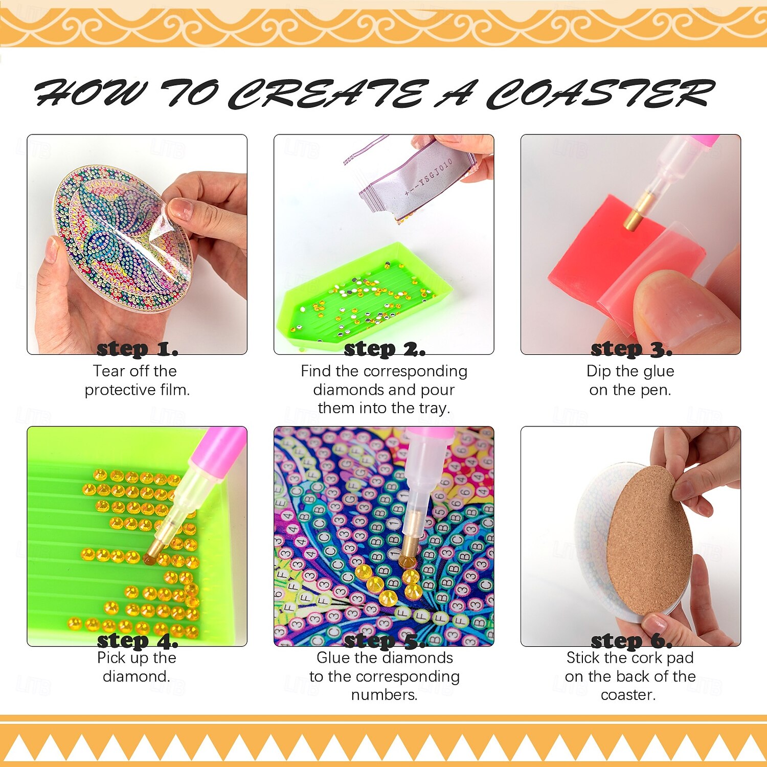 6Pcs Diamond Art Painting Coaster Kit DIY Crafts Kit with Holder Non Slip Coaster Art Supplies for Adults Women Ideal Christmas Gift 2025 - $24.99 –P2