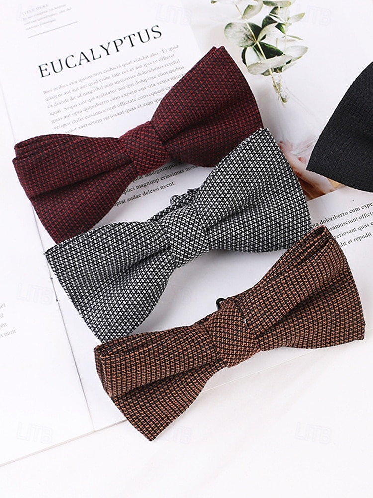 gravatas borboleta texturizadas vintage masculinas - gravatas formais ajustáveis clássicas em cores variadas para casamentos, festas e trajes de negócios de 2025 por $11.99 –P2
