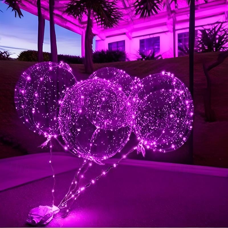 LED Balloons Light Up BoBo Balloons in Warm White & Colorful Luminous Transparent Bubble for Indoor/Outdoor Birthday Party, Wedding Decor &  Gift 20/10/4pcs 2026 - $17.99 –P13