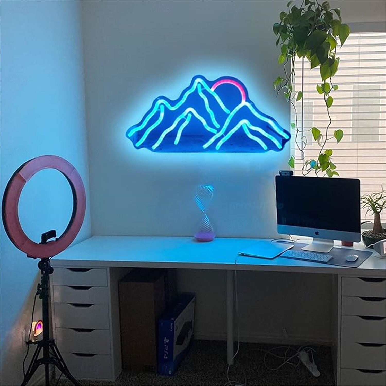 Panneau lumineux au néon avec coucher de soleil sur la montagne, applique murale à LED à intensité variable alimentée par USB pour chambre à coucher, chambre d'enfant &décoration de salon de 2025 ? $55.99 –P3