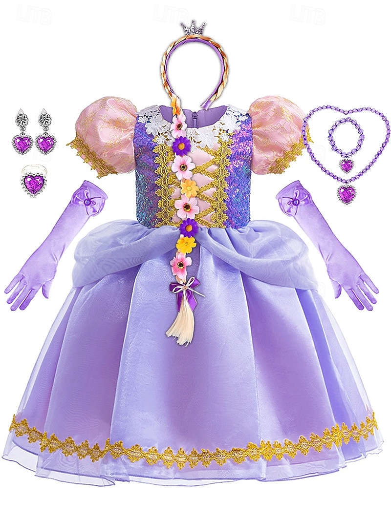 strapless open back dress Little Adventures 10243 Rapunzel Party Dress for 5-7 Years main image 1