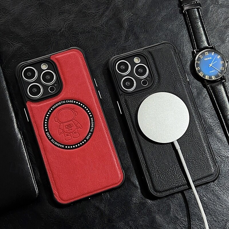 telefono Custodia Per iPhone 15 14 Pro Max Plus iPhone 13 12 11 Pro Max Copertura Posteriore Magnetico Supporta la Ricarica Wireless Resistente agli urti Retrò TPU Pelle PU del 2025 a $12.99 –P9