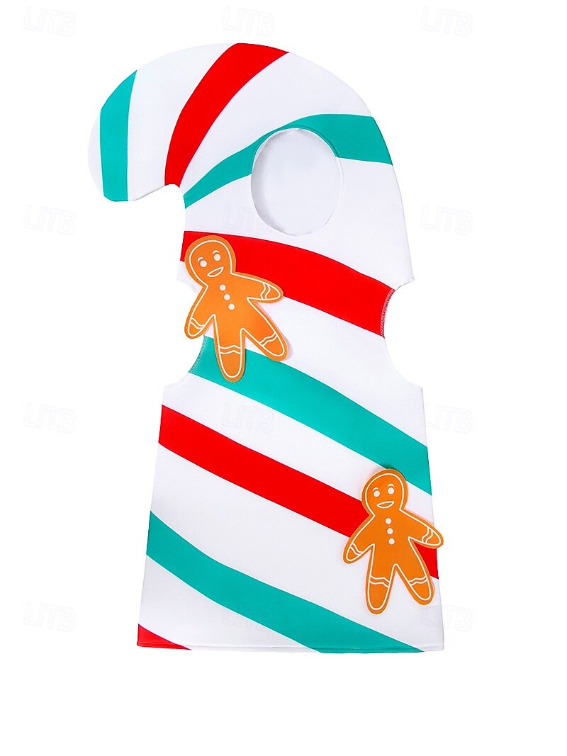 Candy Cane Julpyjamas Pojkar Flickor Cosplay kostym Barn Jul Nyår Jul Fest Onesie 2025 - $29.99 –P6