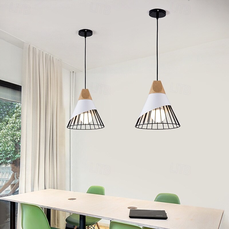 lampada a sospensione macaron nordica lampada a sospensione moderna a led e27 lampada a sospensione a led ferro legno 110-240v del 2025 a $111.99 –P2
