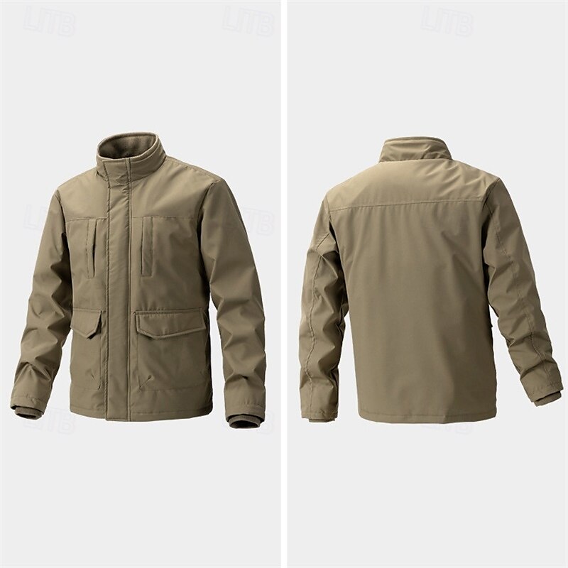 Herren Soft Shell Jacke Wanderjacke Draussen Windundurchlässig Windbreaker-Jacke Reisen Schwarz Armeegrün Khaki 2025 - $75.99 –P2