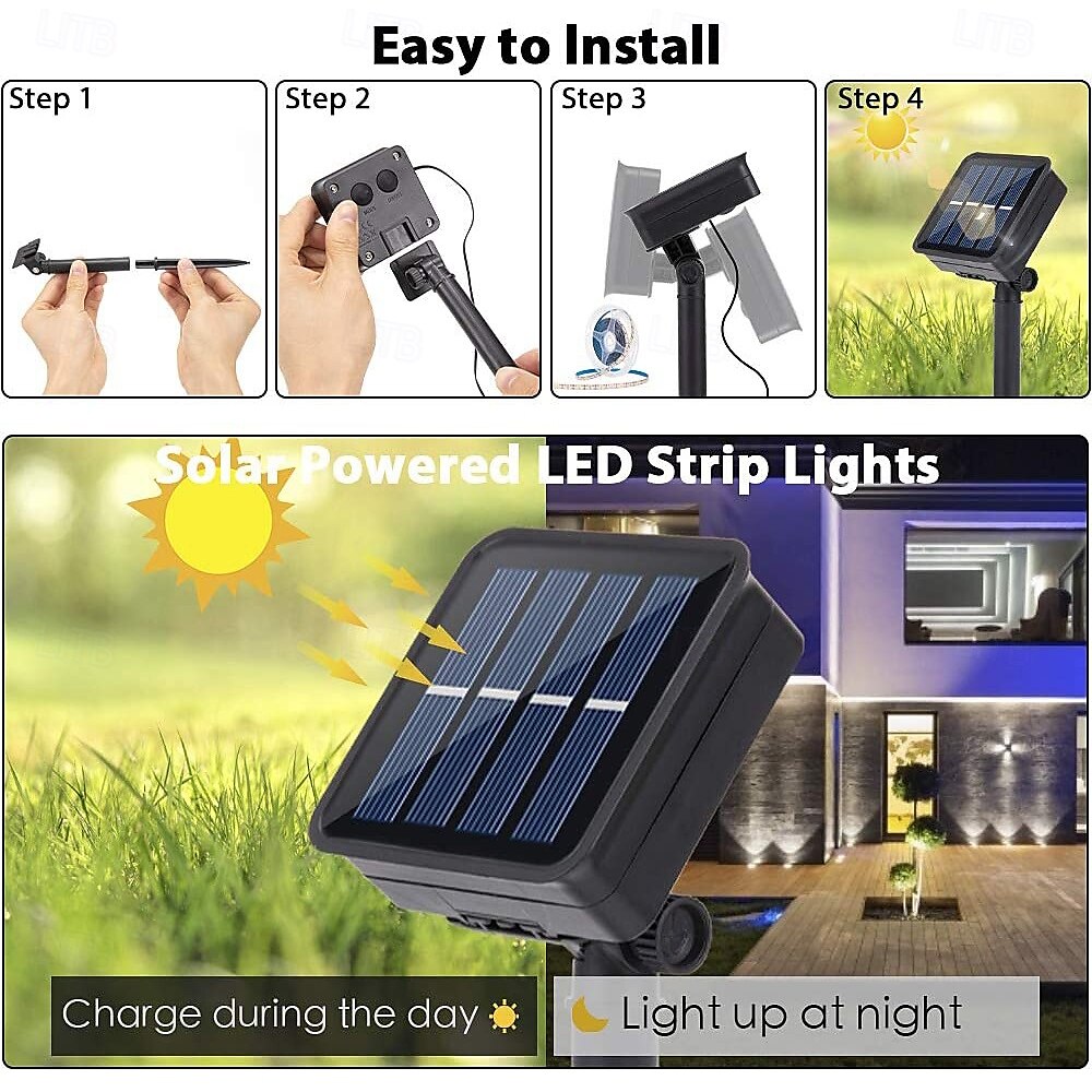 2025年 36LED 53フィート ソーラーエネルギー パーマネント アウトドア ライト、RGBIC スマート イーブス ライト、アプリ付き LED ストリング エタニティ ライト &リモート IP65 防水屋根中庭屋外照明 クリスマス ホリデー プラグ可能  コレクション – $156.99 –P2