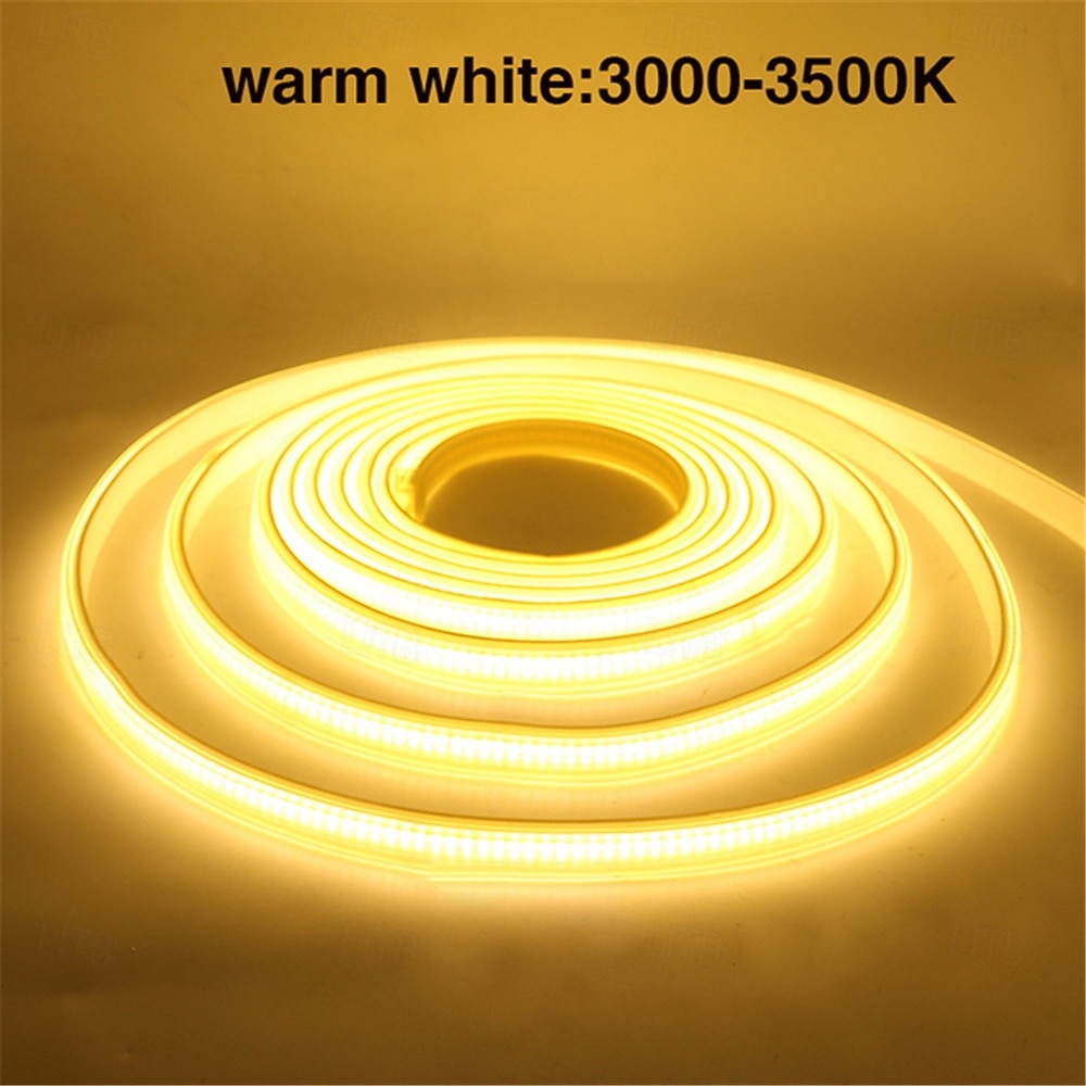 COB LED Strip Lights, 360 LEDs/m Waterproof Outdoor Decor, Flexible High-Brightness Ribbon Light, 3000K/4000K/6000K, 220V 2026 - $16.49 –P3