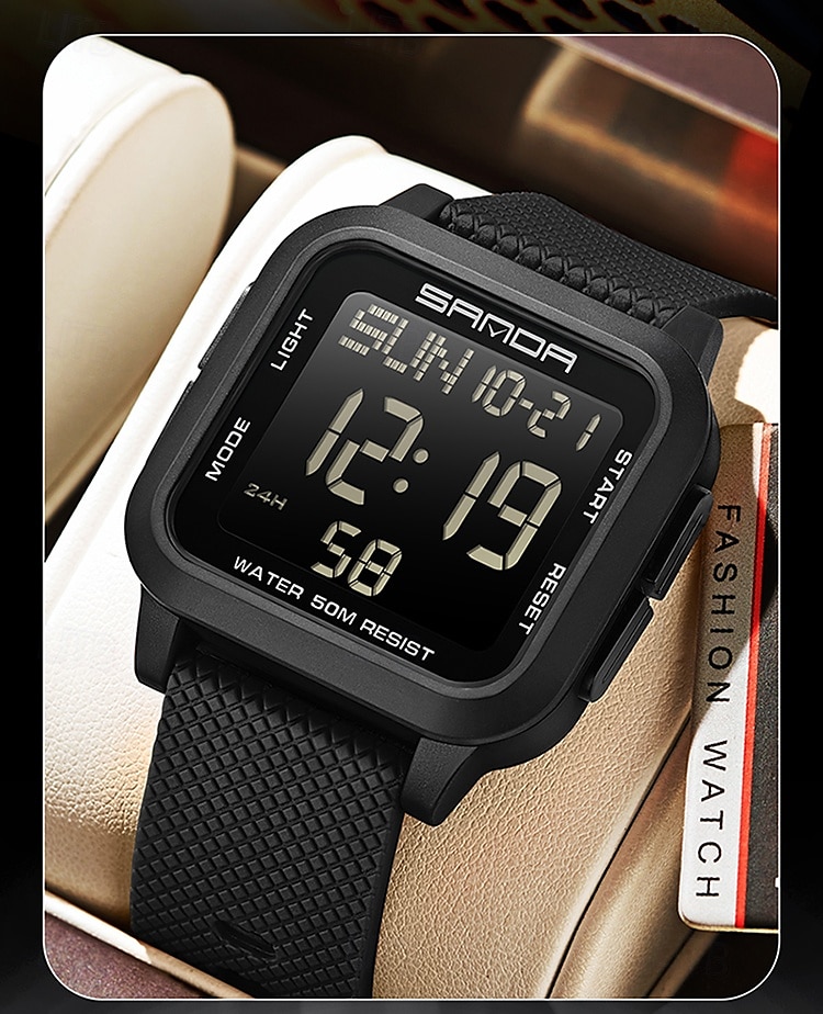 SANDA Men Digital Watch Sports Fashion Casual Business Luminous Alarm Clock Waterproof Decoration TPU Watch 2026 - $26.99 –P13
